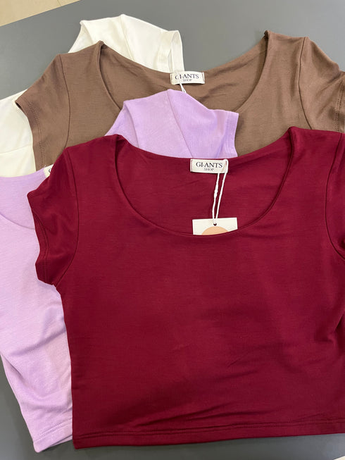 Round Neck Crop Tops